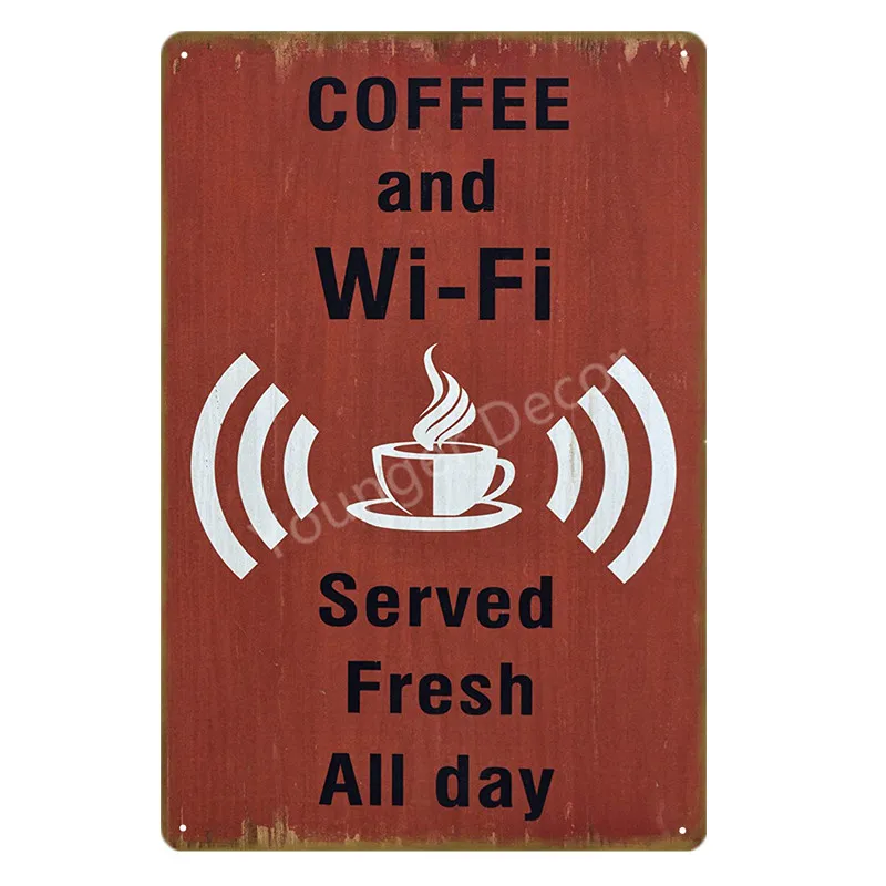Welcom вечерние, Декор, бесплатный Wi-Fi и кофе, металлический плакат, закрыто, открытая распродажа, Художественная печать, рекламная доска, винтажные жестяные знаки YD041 - Цвет: YD0921