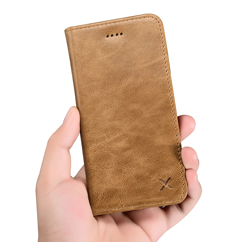 (Светло коричневый) XOOMZ брендовый Чехол кошелек из натуральной кожи для iPhone 7/8
