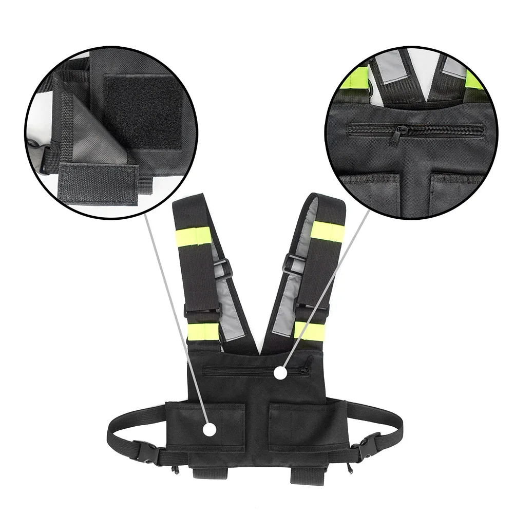 Радио жгут Грудь Rig сумка Карманный пакет кобура жилет для 2 способ радио Walkie Talkie