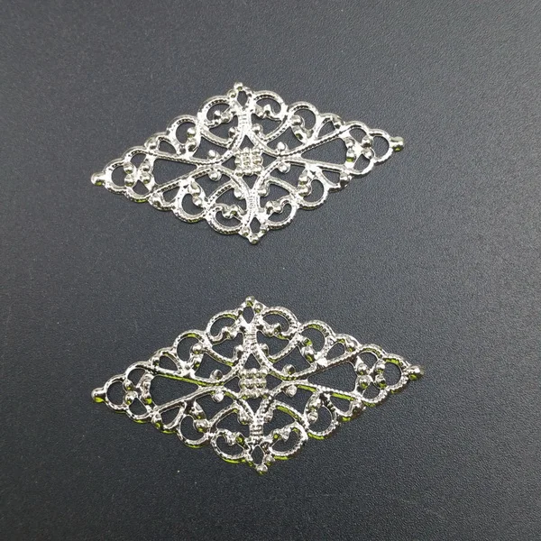 rhodium24x45mm 20pcs 10-20 шт./партия ложечки металлические филигранные цветы срез амулеты База Установка ювелирных изделий DIY компоненты - Цвет: rhodium24x45mm 20pcs
