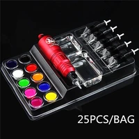 25pcslot plastic tattoo ink cup holder tattoo cartridge machine and ink tray tattoo accessories pigment cap holder