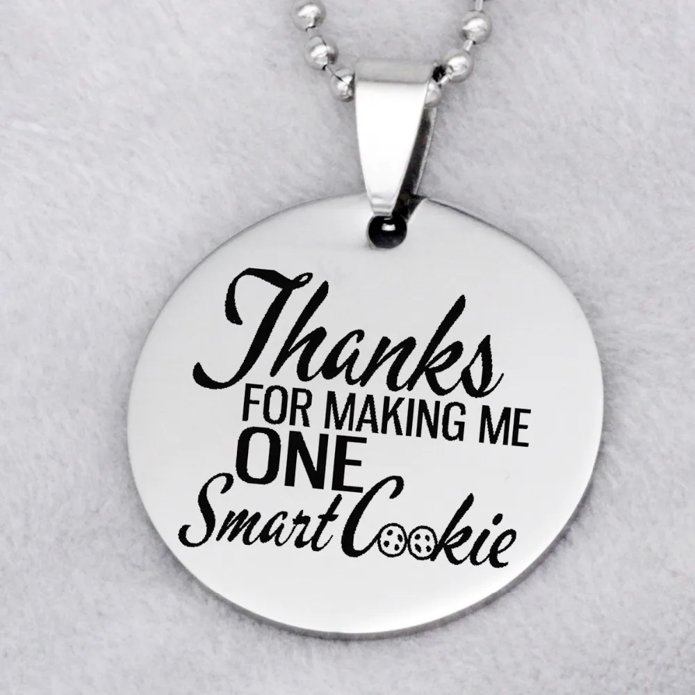 2018 Новое прибытие Rornd письмо ожерелье брелок один Смарт печенья Спасибо Подарки