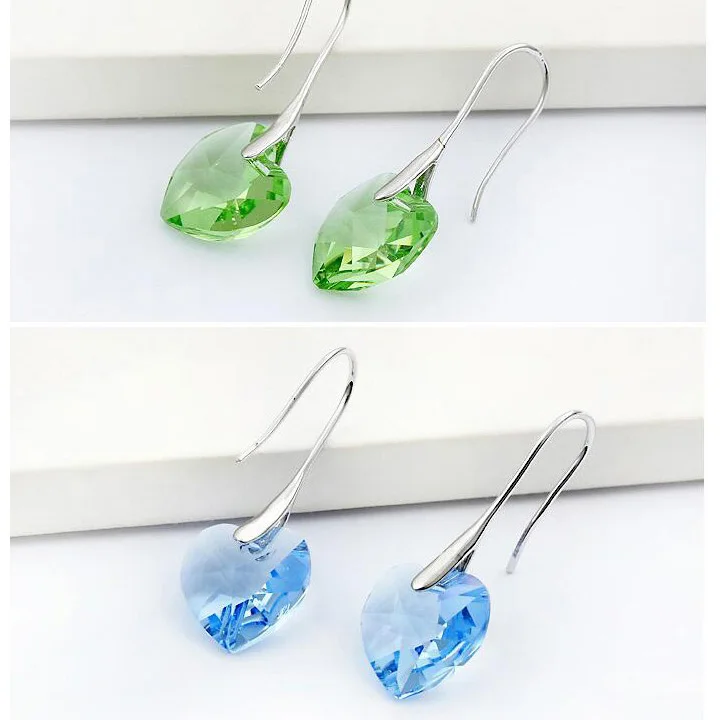 Корейские висячие серьги с кристаллами Swarovski для женщин,, серебряные серьги, вечерние ювелирные изделия, подарок для друзей