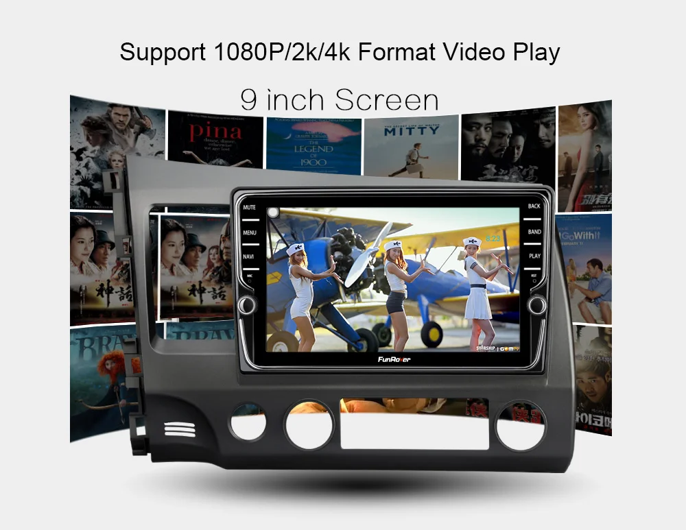 FUNROVER Octa 8 ядерный android 9,0 2 din автомобильный dvd для honda civic 2006-2011 Автомобильный Радио мультимедийный плеер gps навигация wifi DSP SIM