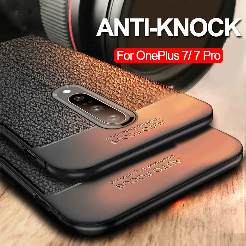 Чехол для телефона Oneplus 7 Pro кожаный силиконовый чехол One Plus бампер мягкая задняя
