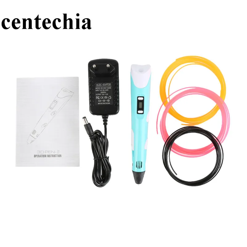 3D Ручка Centechia 2 го поколения светодиодный дисплей DIY принтер ручка с 3 цветной