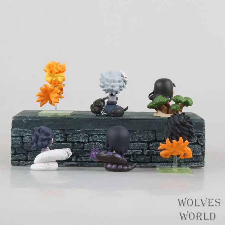HKXZM Anime Naruto Q Version 6PCS/SET Uzumaki Uchiha Sasuke Hatake Kakashi Orochimaru PVC Figure Toys Collectibles Model | Игрушки и