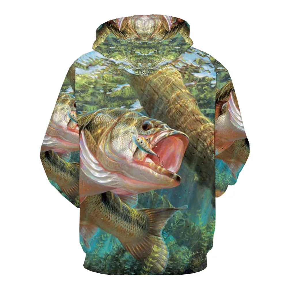 KYKU Fish/3d Толстовка с капюшоном для мужчин толстовки принтом карпа толстовка