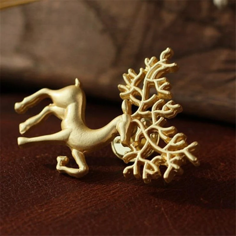 DoreenBeads 4 3x3 см значок Олень в виде животных модная Рождественская брошка Pin для
