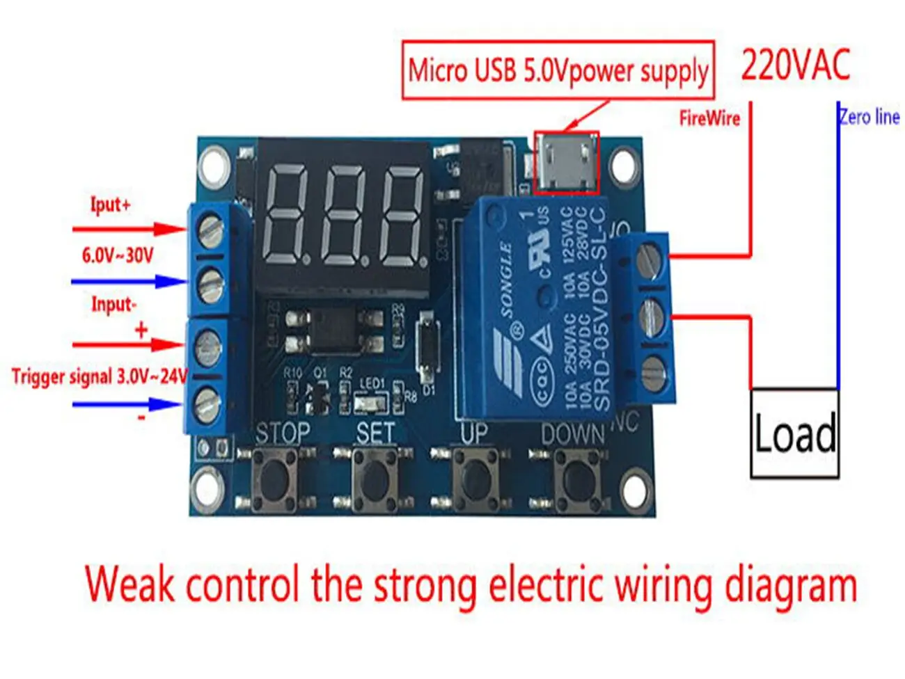 DC 6-30 в Поддержка Micro USB 5 В светодиодный дисплей Автоматизация таймер задержки цикла контроль выключения реле времени задержки 6 в 9 в 12 В 24 В