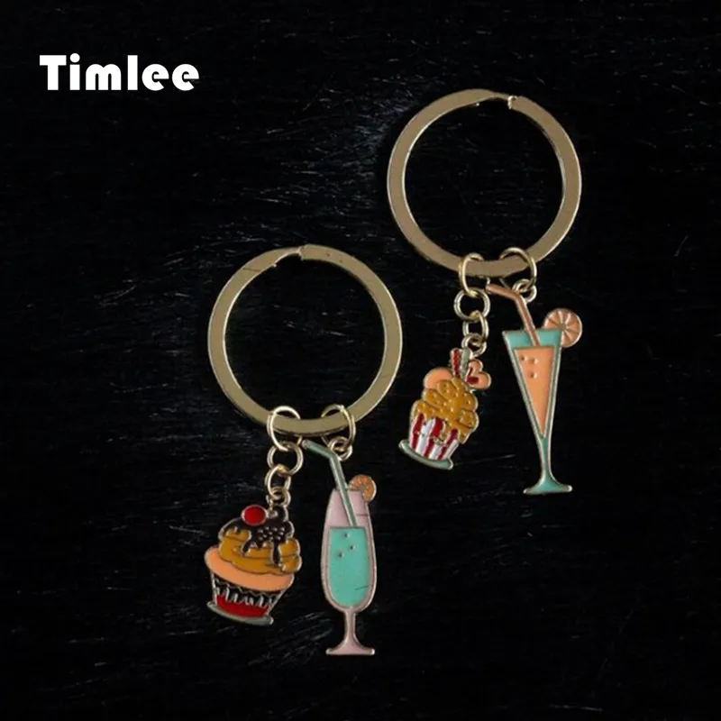 Timlee X354 Бесплатная доставка мультфильм милый Цвет Стекло напитки торт сплав