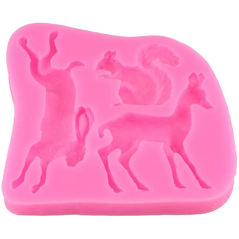 Силиконовые 3D формы с животными белка жираф кролик капкейк Топпер помадка форма