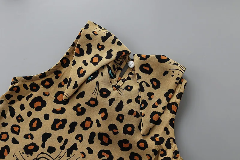 Платье для девочек леопардовое летнее с бантом повседневное От 3 до 8 лет | Детская