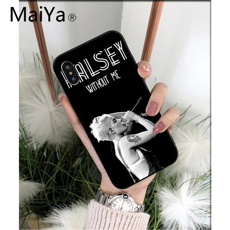 MaiYaCa Singer Halsey высококачественный чехол для телефона iPhone 6S 6plus 7 7plus 8 plus X Xs MAX 5 5S XR |