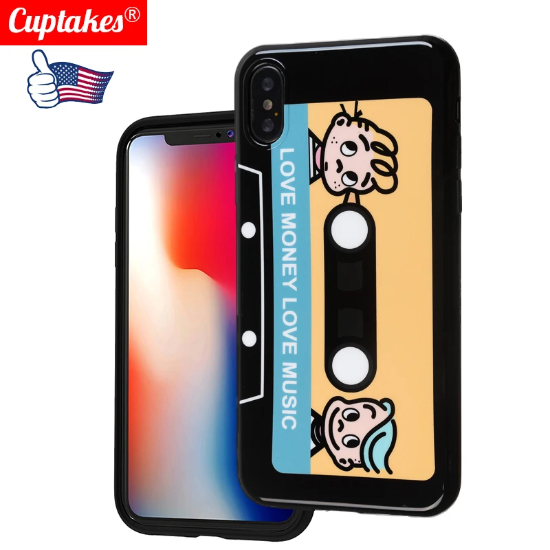 Роскошный Глянцевый IMD Мягкий силиконовый чехол для Apple iPhone X XS Max XR 7 Plus 8 6S 6 черный