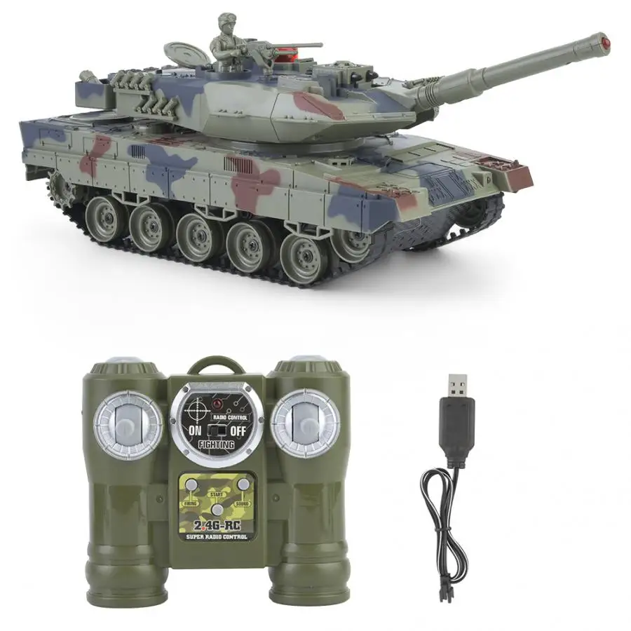 1:24 пластик rc Танк Игрушка дистанционное управление Детская Игрушка имитация военная модель игрушки для детей