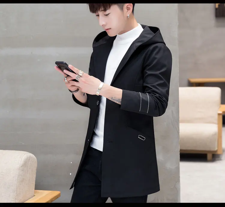 Windswear, Мужская осенняя и зимняя куртка средней длины, куртка для отдыха, верхняя одежда, мужская мода и красивый