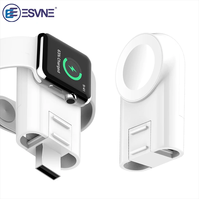 ESVNE быстро Qi Беспроводной Зарядное устройство для наручных часов Apple watch 1/2/3/4 USB беспроводной зарядки для наручных часов iwatch - Plug Type: E02-IW03-USBA6
