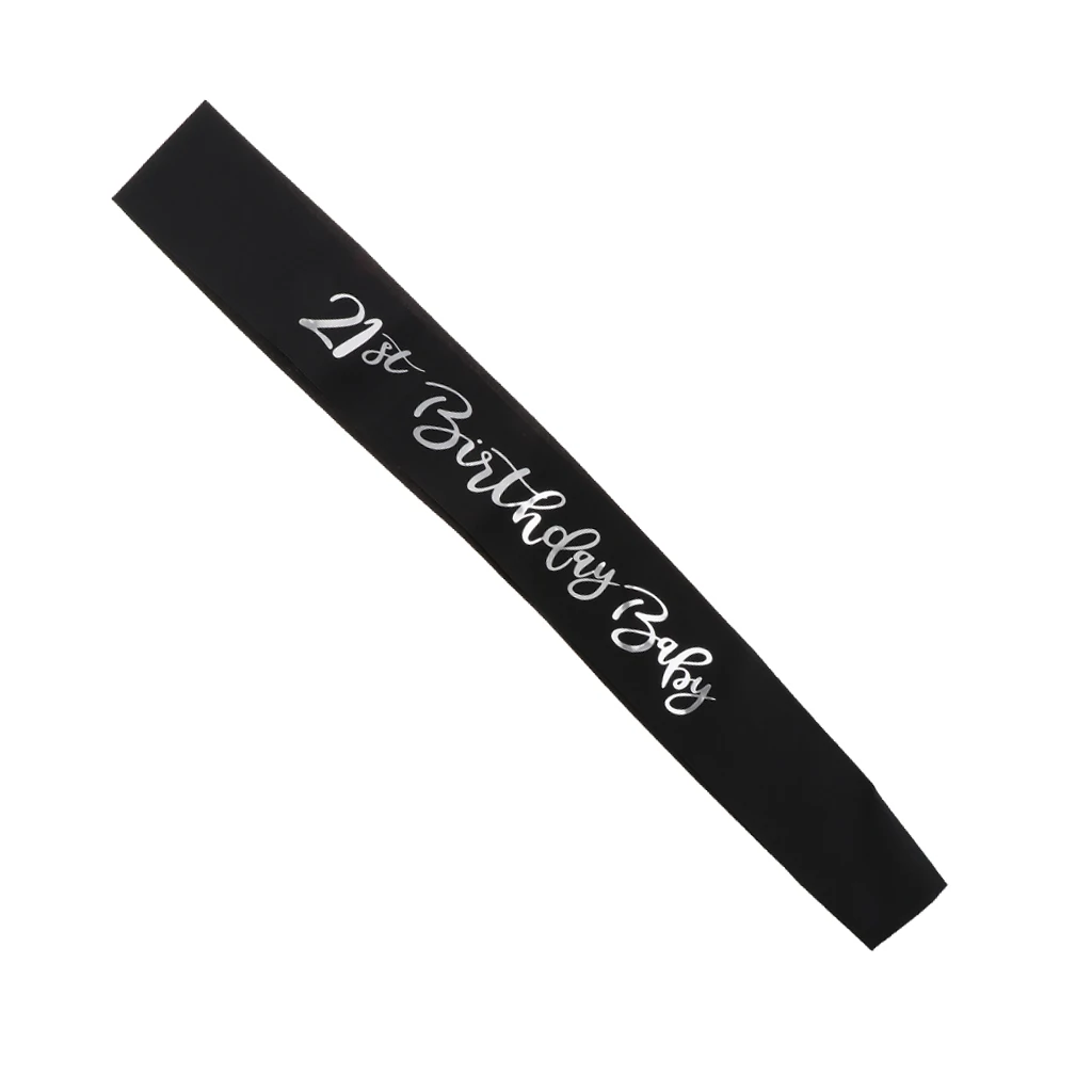 21 день рождения ребенка Блестящий атласный пояс принцесса с днем вечерние