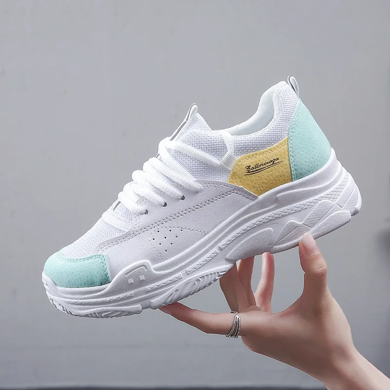 2018 на толстой подошве повседневная обувь осенние кроссовки платформе Розовые