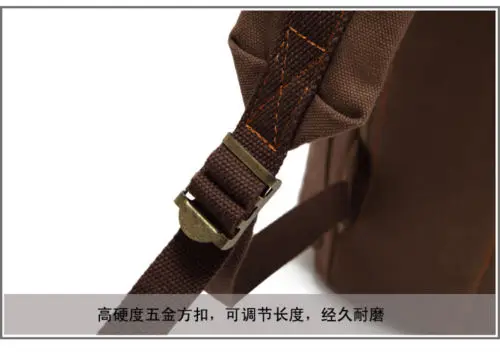 Армейский зеленый Винтаж холст кожаный рюкзак дорожная сумка Для мужчин женщин