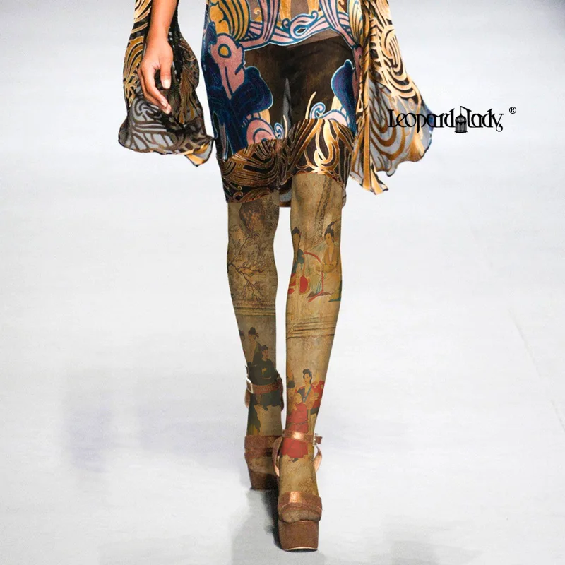 2020 чулки женские колготки Collant Модные Окрашенные с индивидуальным принтом из