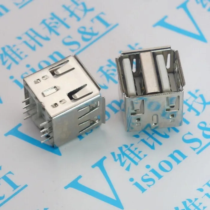 10 шт./лот AF 6 DIP Тип A USB гнездовой двухслойный разъем 180 вертикальный встроенный