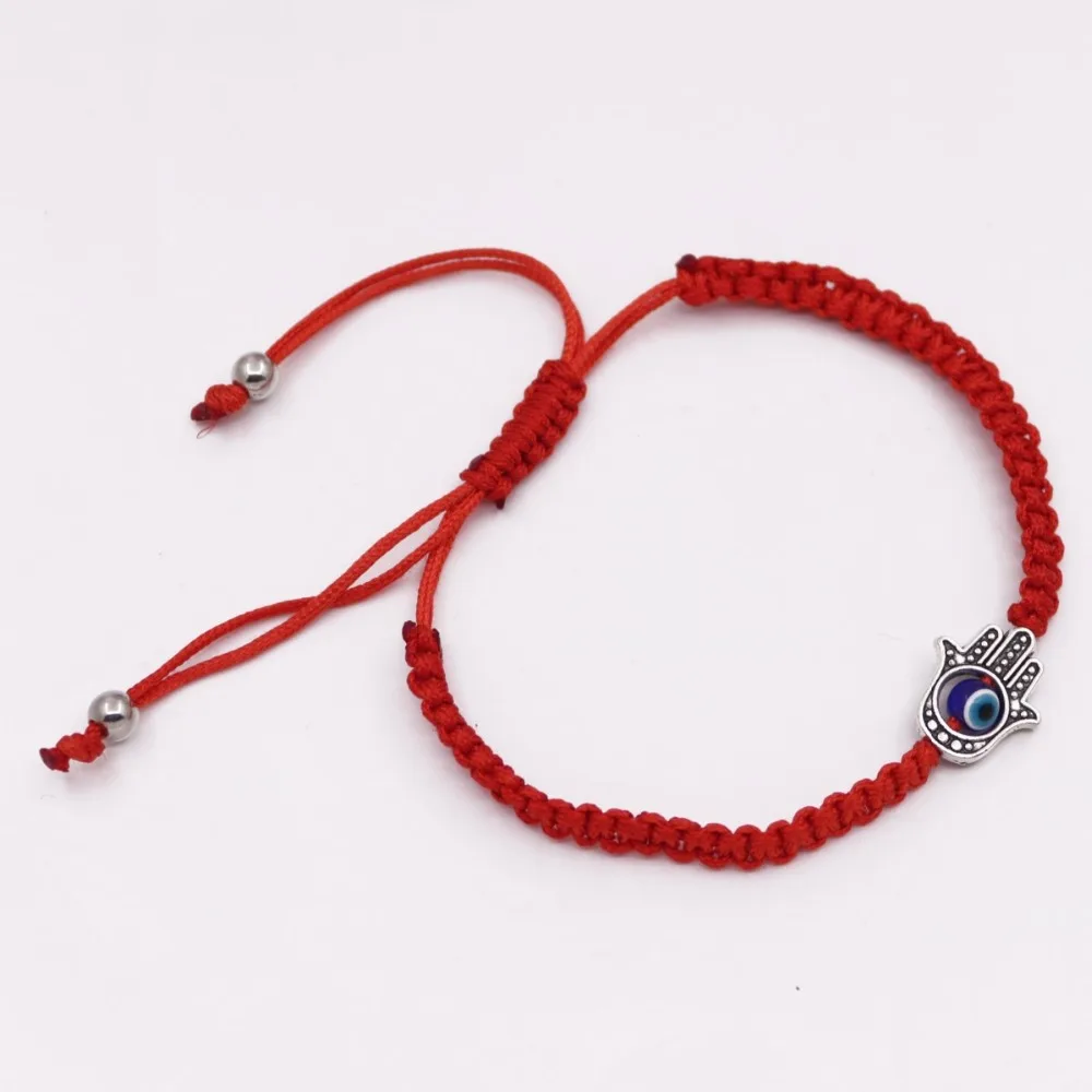 5 PCS Blue Evil Eye Bracelet Red Thread Lucky Fortune Rope 7-9&quot inches |