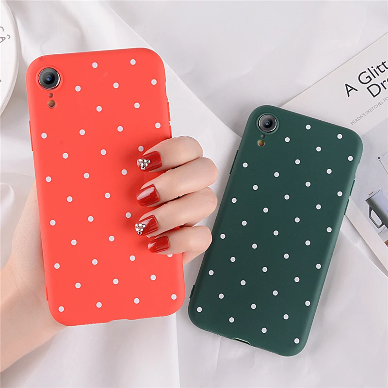 Lovebay чехол для iPhone X XR XS Max 5 5s SE 6 S 7 8 Plus модный милый мультяшный волнистый горошек