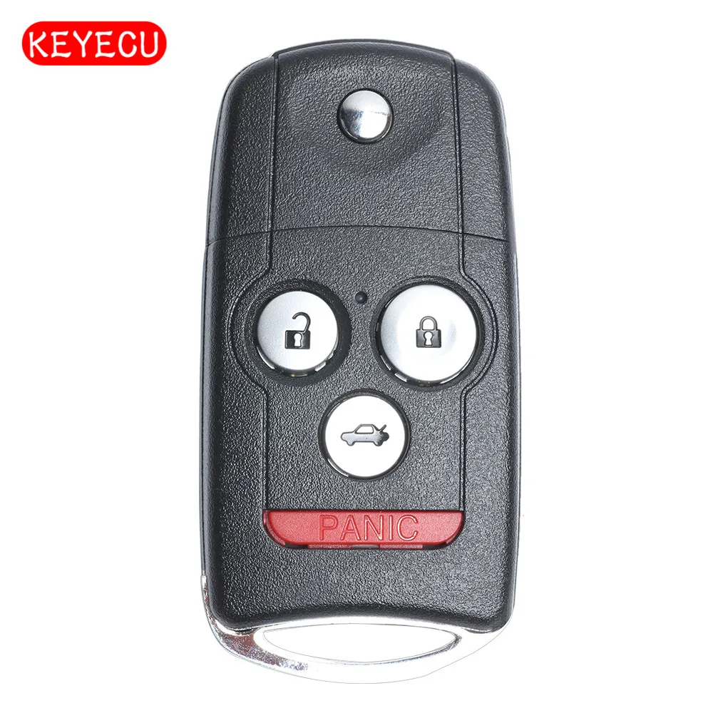 Keyecu Флип дистанционный брелок 4 кнопки 313,8 МГц ID46 чип для Acura MDX RDX 2007-2012 FCC ID: N5F0602A1A