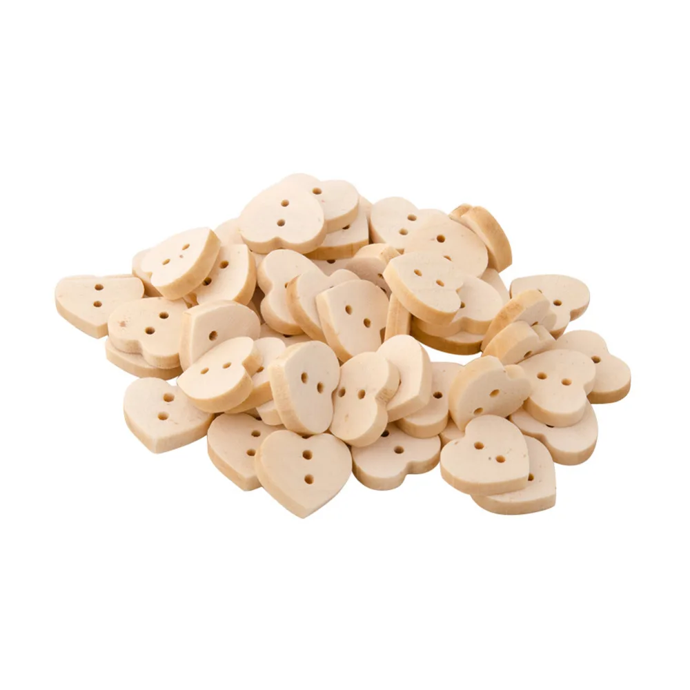 

Lovely 2-hole Basic Sewing Button in Heart Shape, for DIY, Wooden Buttons, BurlyWood, abou 13mm long, 15mm wide, 100pcs/bag