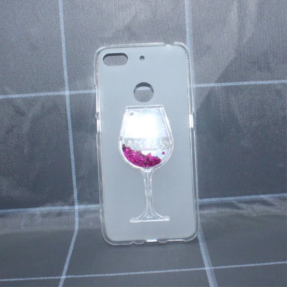 Red Wine Cup Dynamic Liquid Bling Glitter Quicksand Moving Star Cover For ZTE Nubia V18 NX612J 6.01"3D Phone Case Capa | Мобильные