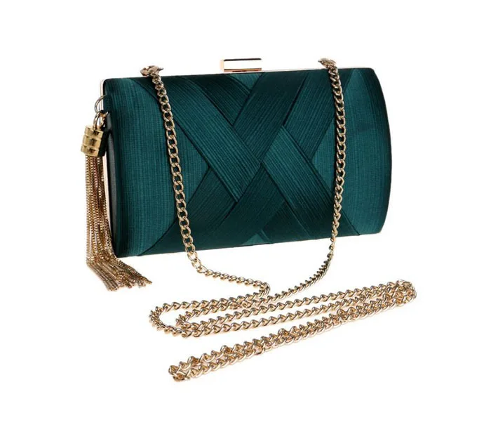 Элегантный жесткий клатч из шелкового атласа темно зеленые вечерние сумочки для