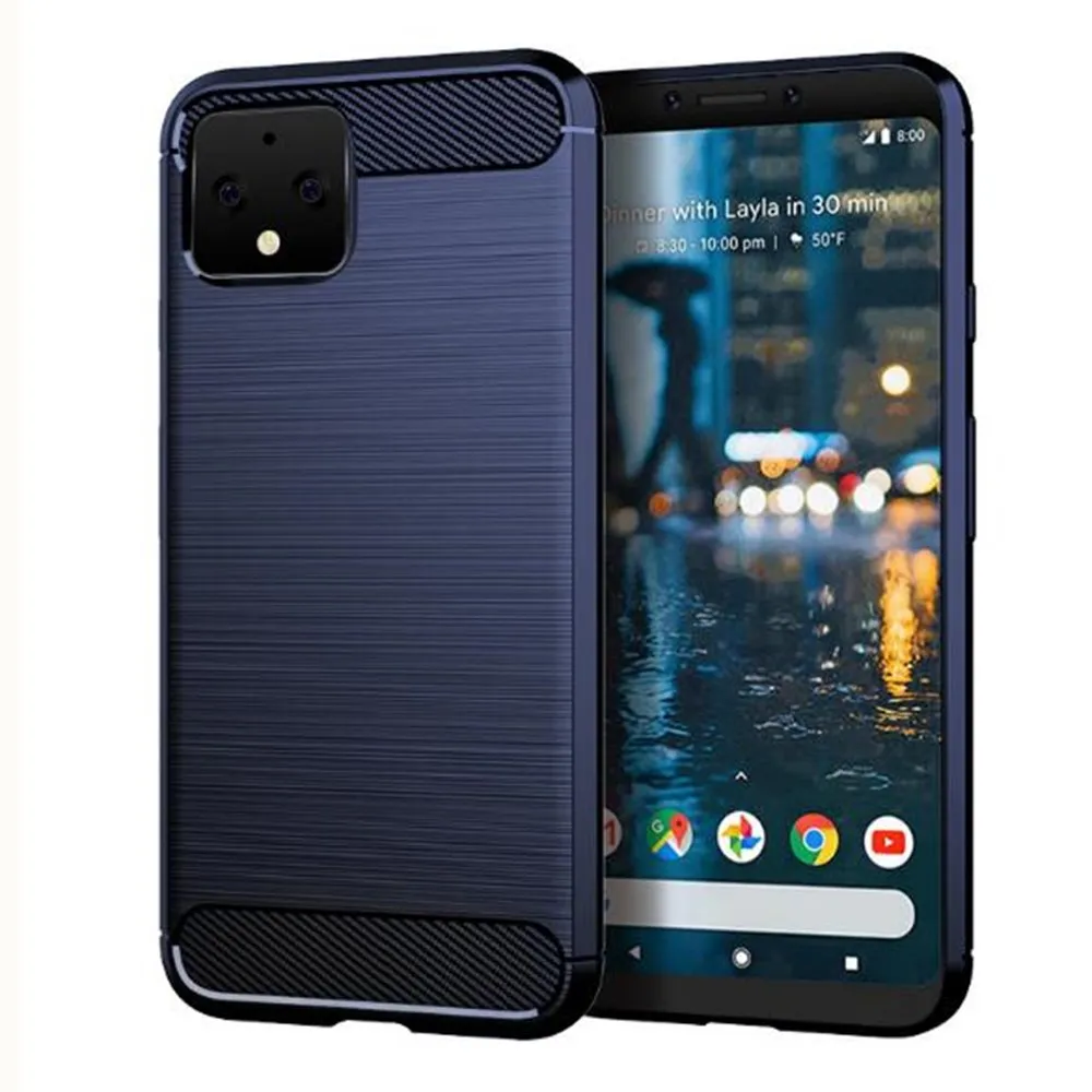 Чехол из углеродного волокна для Google Pixel 4 резиновый силиконовый чехол телефона