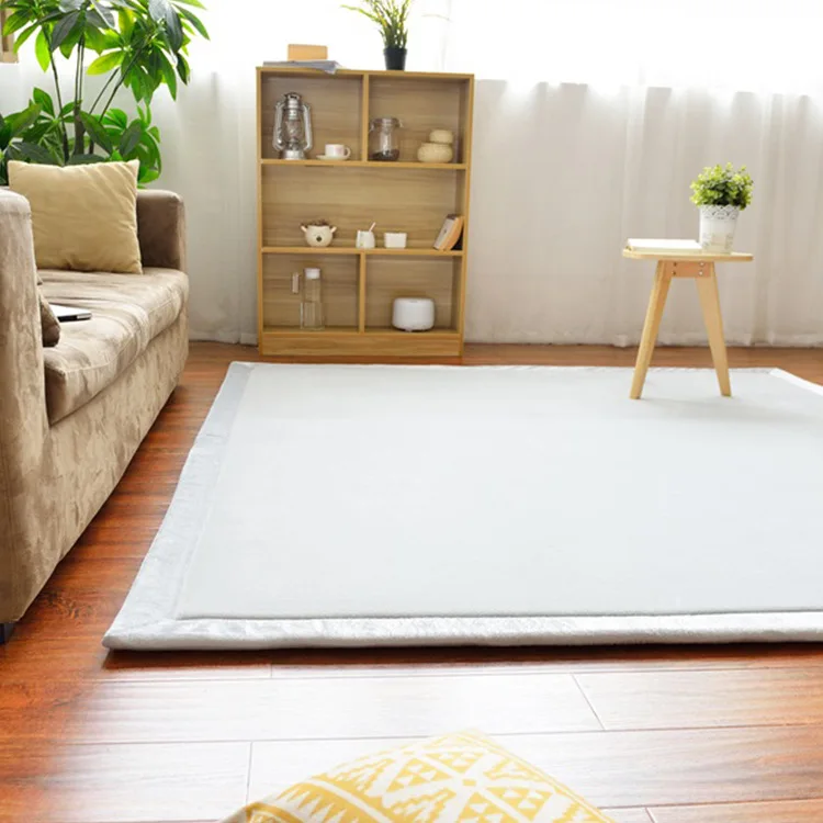 

New 80*200*2cm Thick Coral Fleece Mat Carpets Tatami Tea Table Manually Bedroom Carpet Rectangle Living Room Rugs