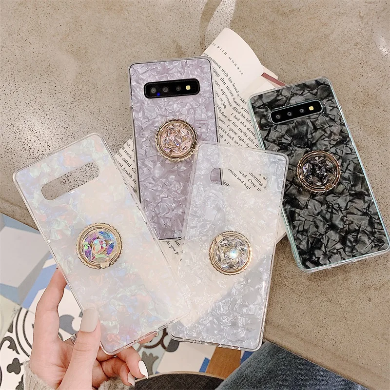 Чехол для Samsung Note10 Pro S10 Plus S10e Note9 чехол с блестящими стразами подставка мраморный
