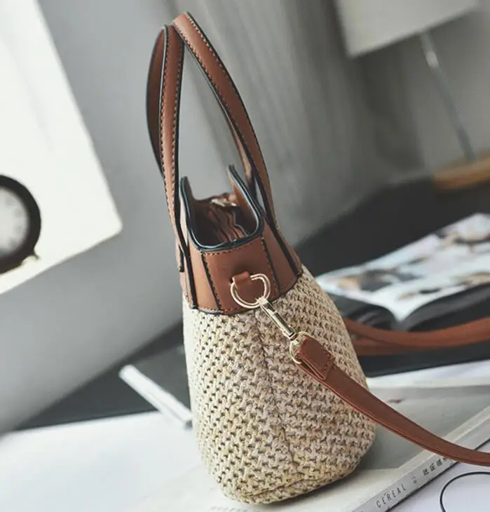 2018 Women Handbag Summer Beach Tote Circle Bag Handmade Rattan woven Round handbag Vintage Retro Straw Knitted Messenger | Багаж и сумки