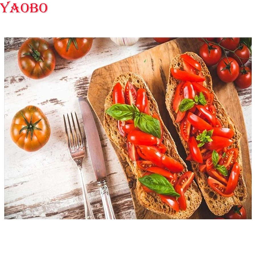 Полный квадратный/круглый дрель 5D DIY алмазная живопись натюрморт овощи/помидоры