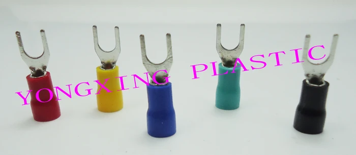 

250pcs/lot SV1.25-5 insulated terminal block 22-18AWG 0.5-1.5mm2 cable red yellow blue green black five color mixed