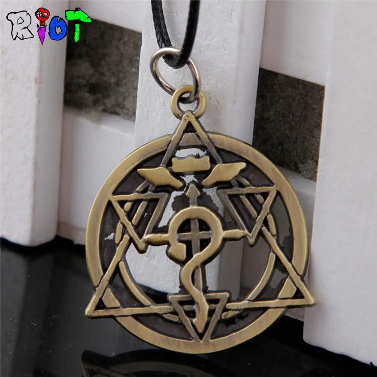 Стальной алхимик логотип винтажные ожерелья с подвесками аниме мультфильм