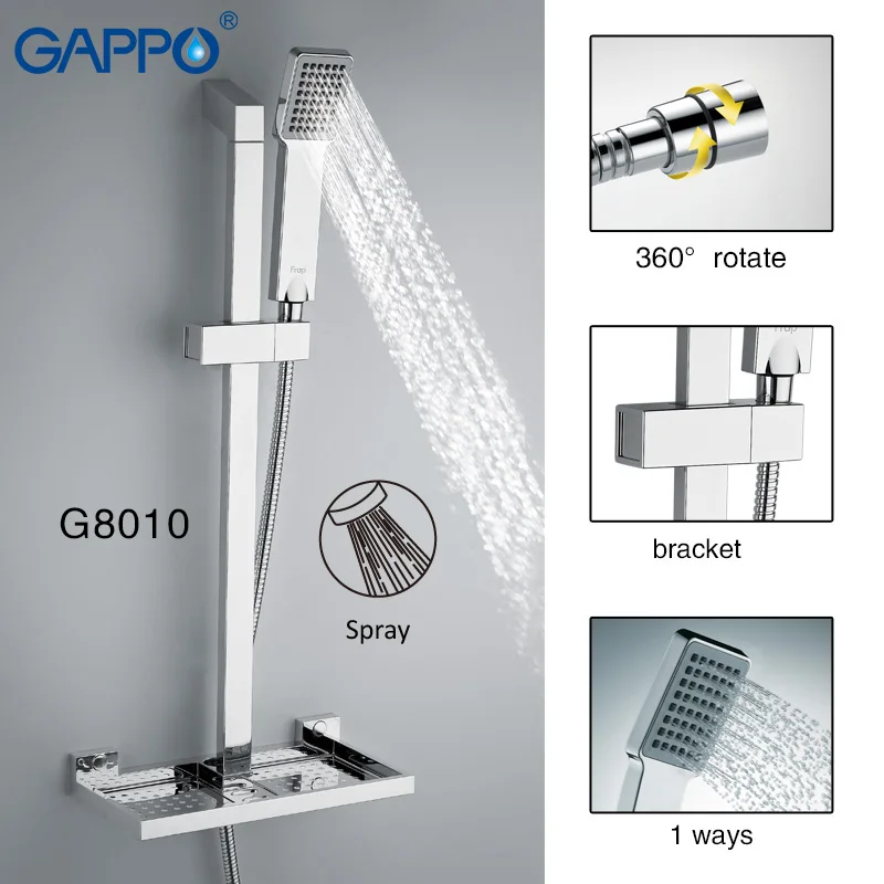 gappo shower slide bars extension shower bathroom shower rail slide holder wall mounted adjustable sliding bar free global shipping