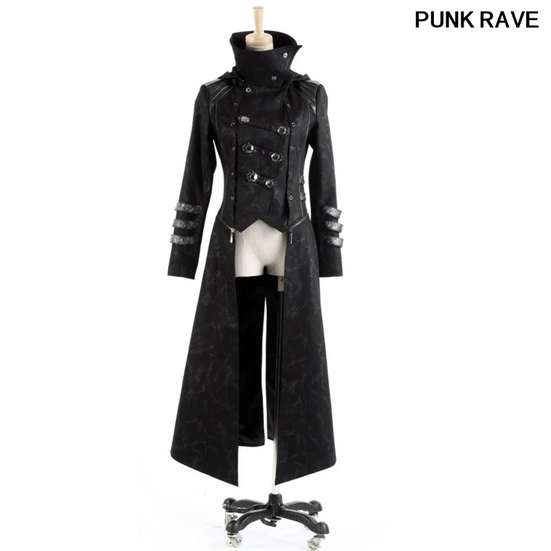 Goedkoop Mode Slanke Heren Zwarte Jas Hoodie Punk Streampunk Visual Kei Gothic Bandage Decoratie Lange & Korte Jas Punk Rave Y-364