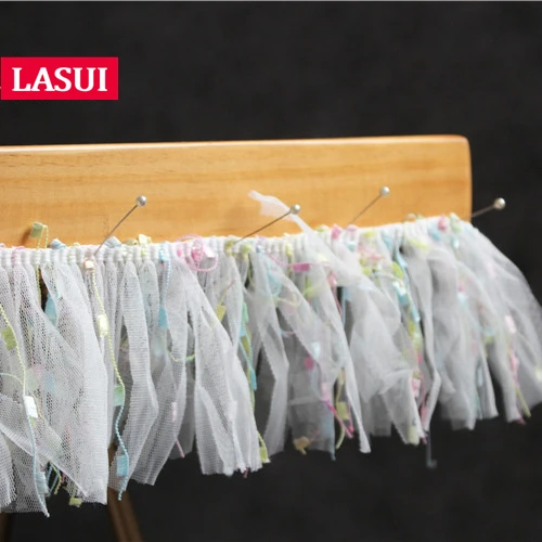 LASUI 3 ярда = 1 лот ширина 10 см белые макароны ручной работы кисточки в ряд детские