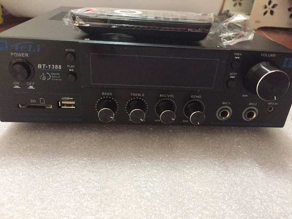 Hi fi стерео аудио усилитель BT1388 80 Вт + для караоке домашнего кинотеатра с