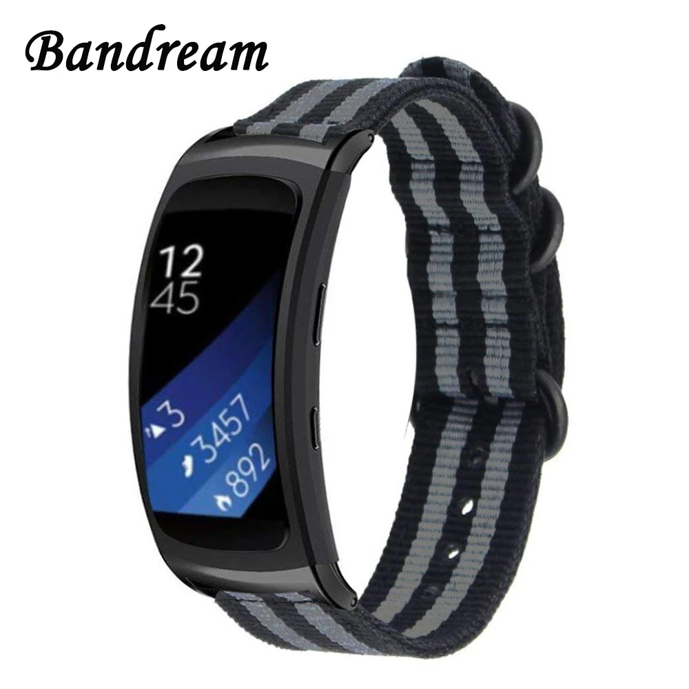 Холщовый нейлоновый ремешок для наручных часов Samsung Gear Fit 2 R360 / Fit2 Pro R365 спортивный
