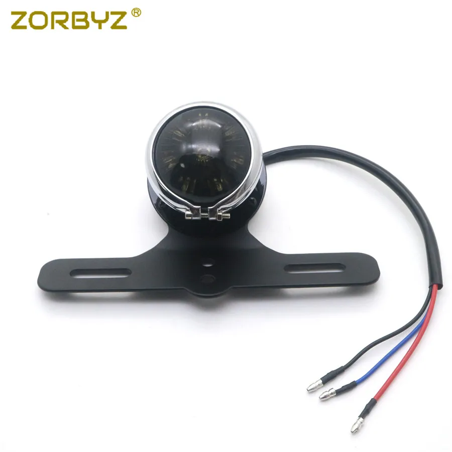 ZORBYZ мотоциклетный Черный винтажный стиль Bates светодиодный задний стоп