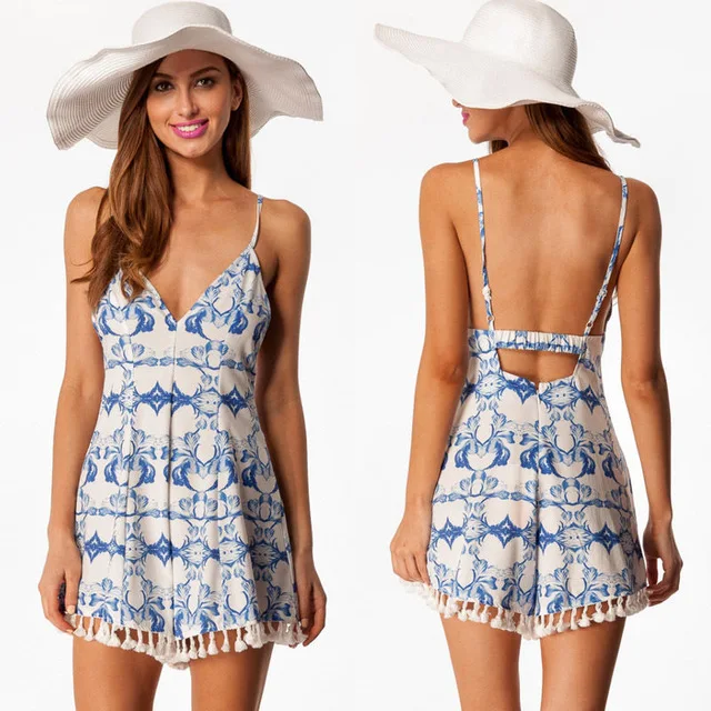 Frauen ярмеллоза Sommer Boho gedruck Повседневные Вечерние Клубные пряди Quaste Kleid | Женская