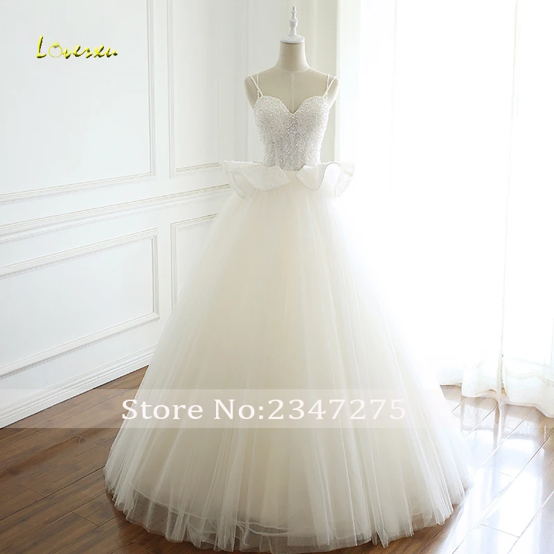 Женское свадебное платье с открытой спиной Loverxu Vestido De Noiva кружевное оборками