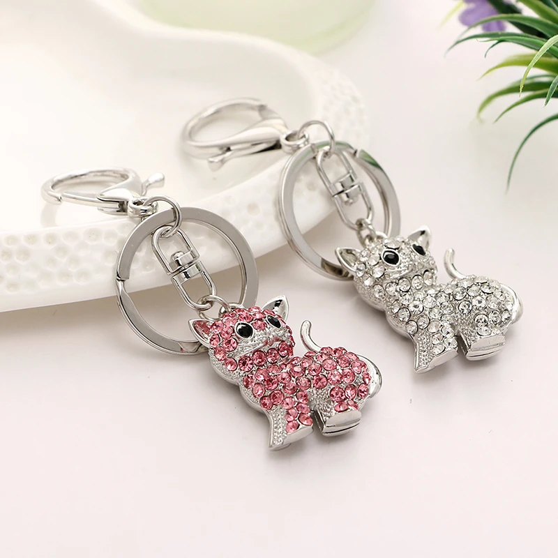 Женский модный брелок с кристаллами fat cat из сплава вечерние подарки ysk019|crystal key
