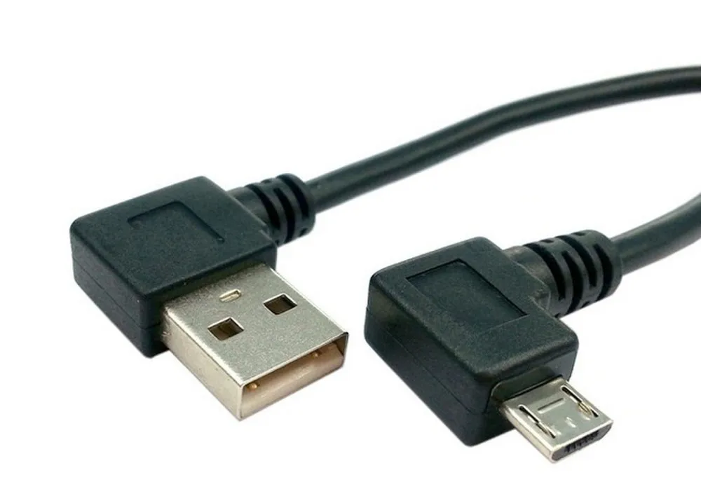 USB 2 0 A папа левый/правый угол 90 градусов к Micro правоугольный штекер зарядный